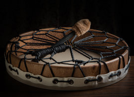 Бубен Shamanic synthetic drum Beige 50х50 - Бубен Shamanic synthetic drum Beige 50х50